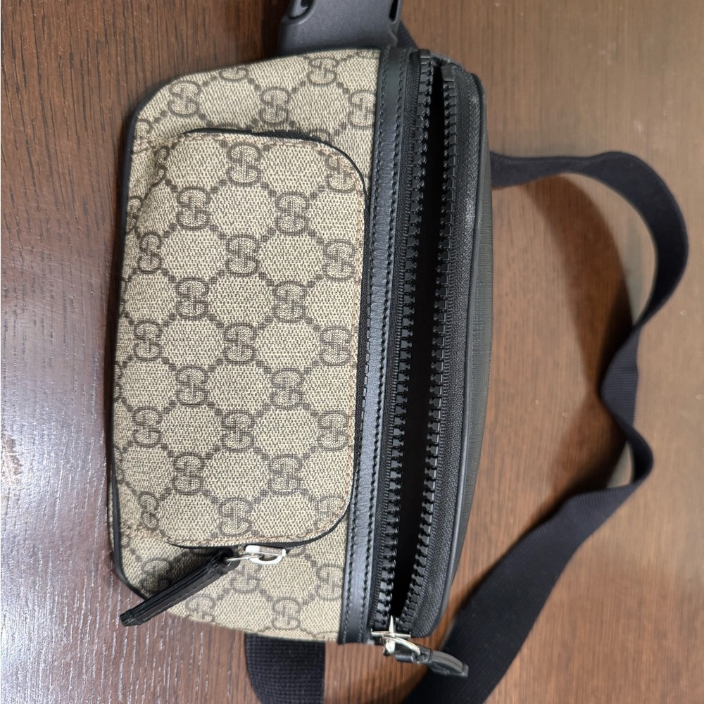 Gucci Beige and Black Belt Bag
